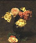 Henri Fantin-Latour White and Pink Roses painting